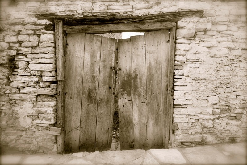 old village house door